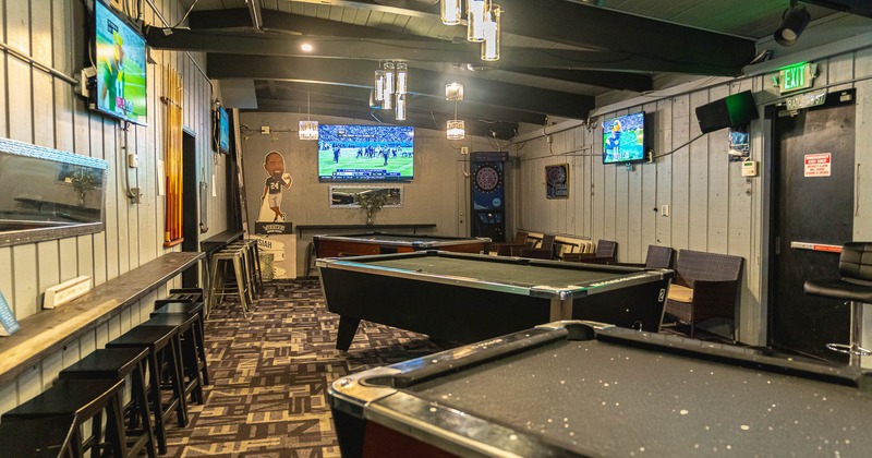 Interior, area with pool tables