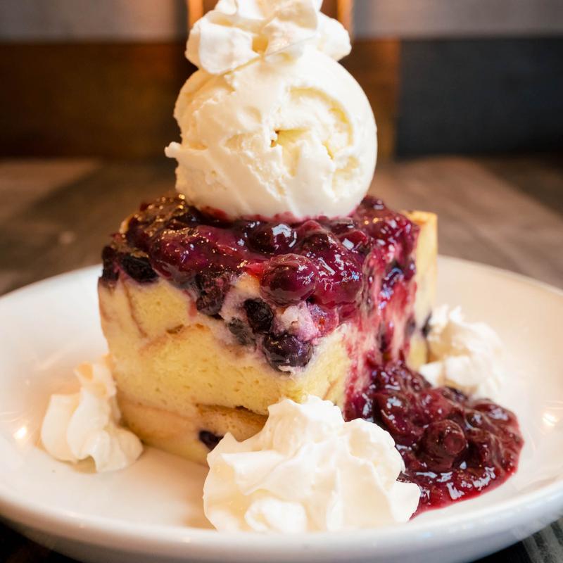 menu item 12 of 13, Blueberry Bread Pudding