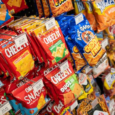 Packed goods for sale.