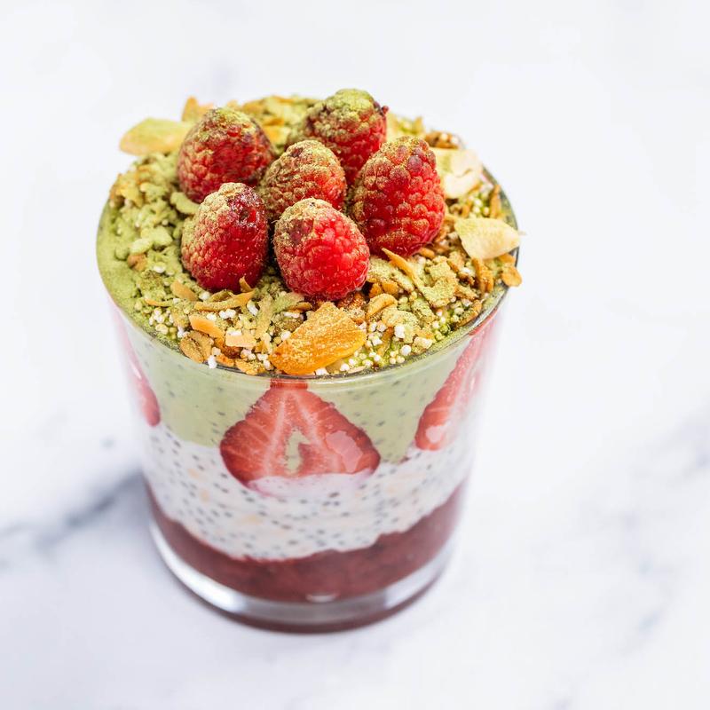 Strawberry Matcha Chia Pudding photo