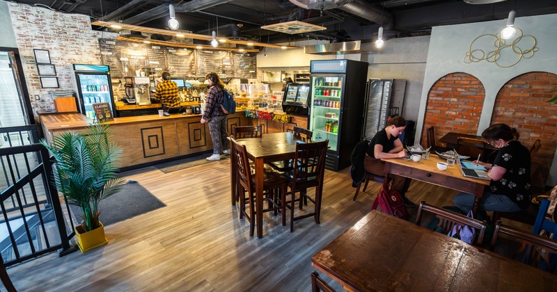 Dining area, guests enjoying lunch
