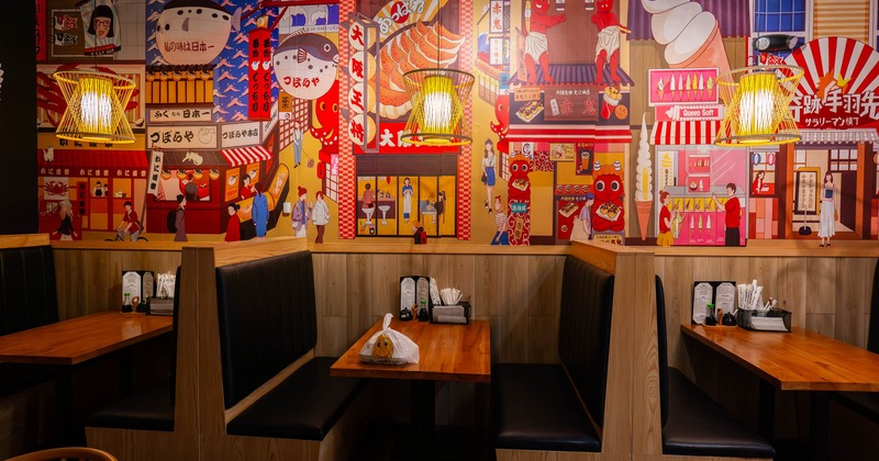 Inside, booths, decoration