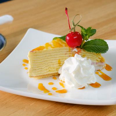 Passion Fruit Crepe Cake.