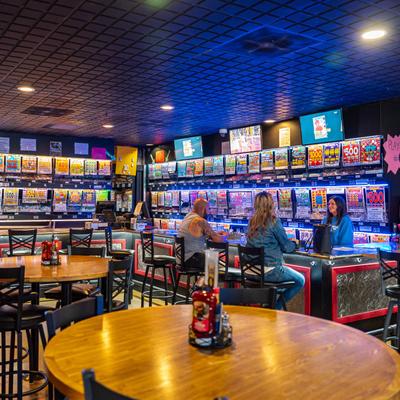 Seating and bar areas.