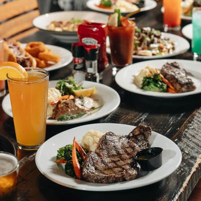 Various food and drinks.