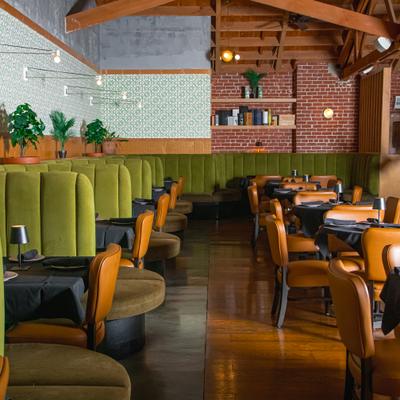 Interior, dining space.