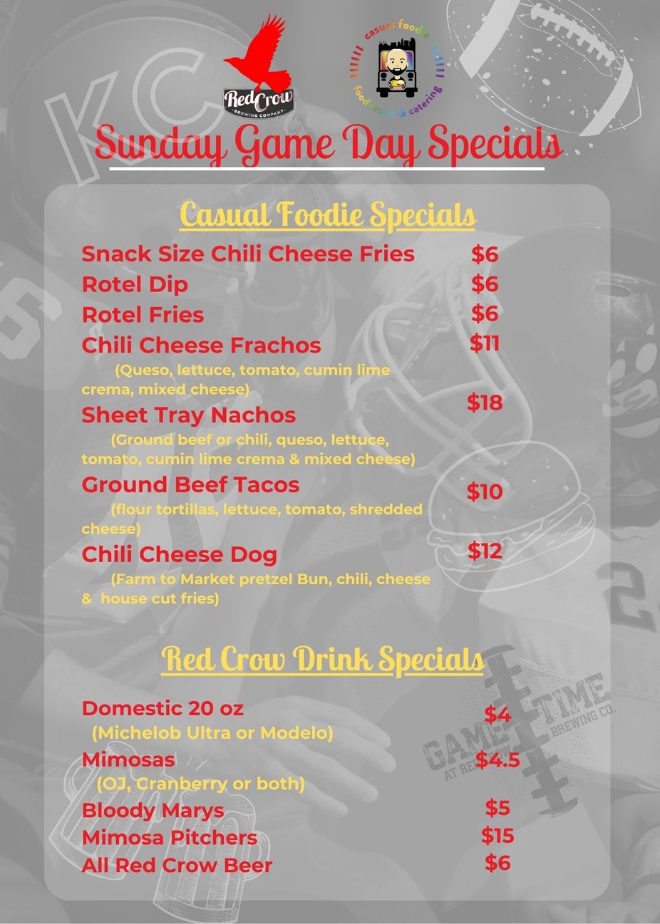 Sunday Game Day Specials! event photo