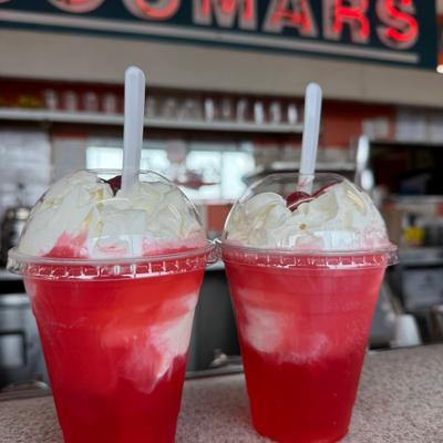 Two cherry floats.