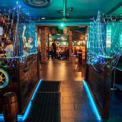 Restaurant nautical themed interior.