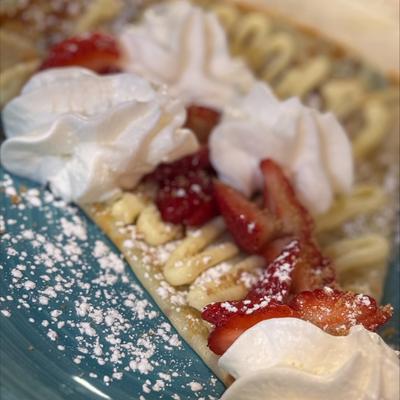 New York style crepe with cheesecake custard