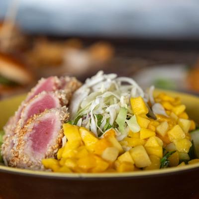 Sesame Crusted Ahi Tuna Salad.