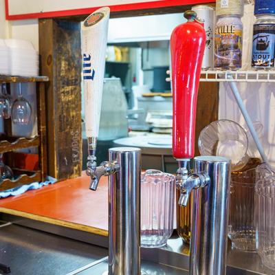 Beer taps.