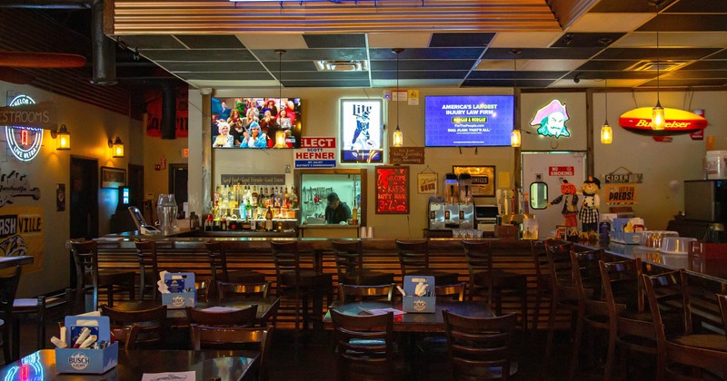 Interior, bar and dining area