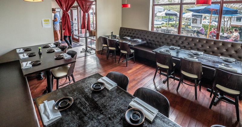 Interior, dining tables and seating