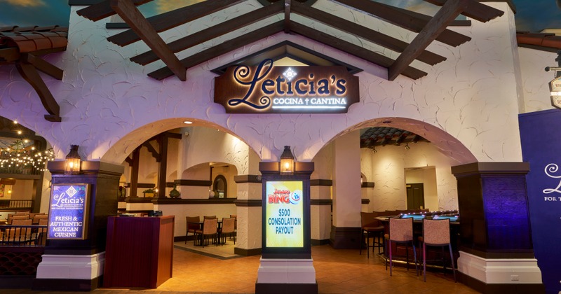 Dining and bar area, booths, tables, chairs