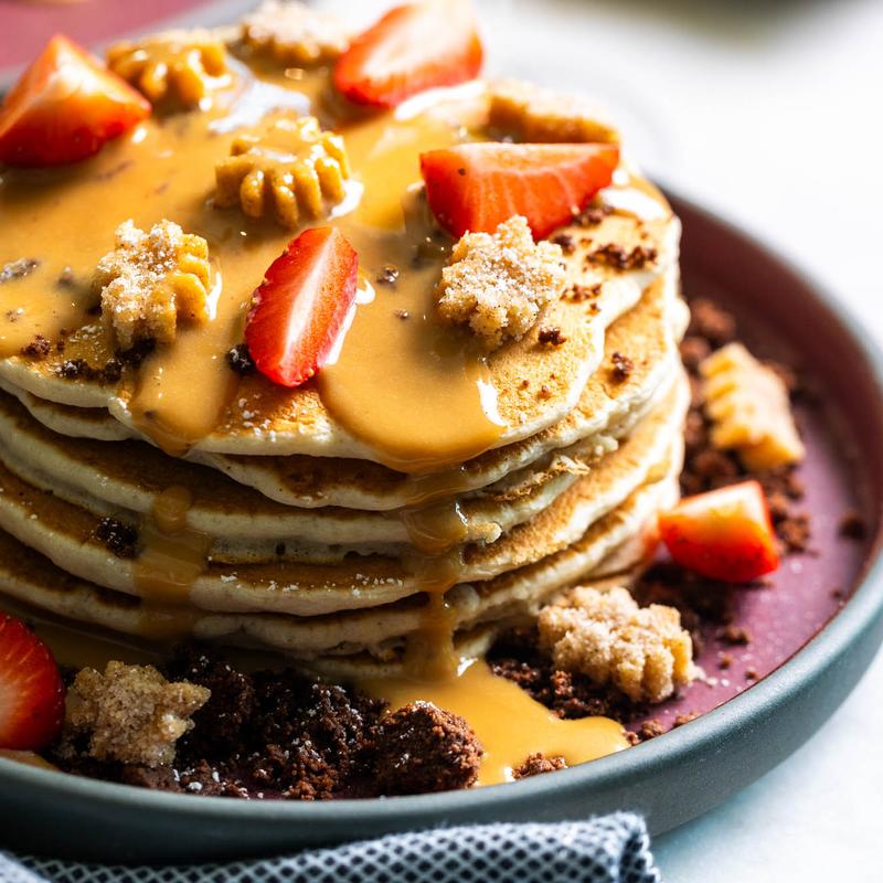 menu item 10 of 64, Churro Pancakes