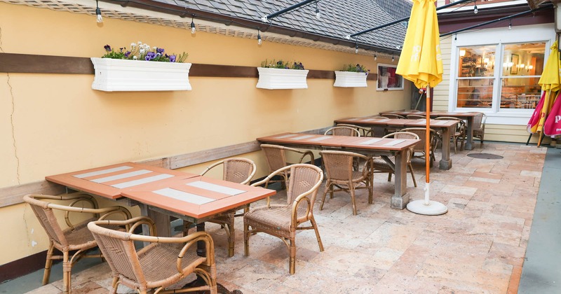 Patio, seating area, parasol