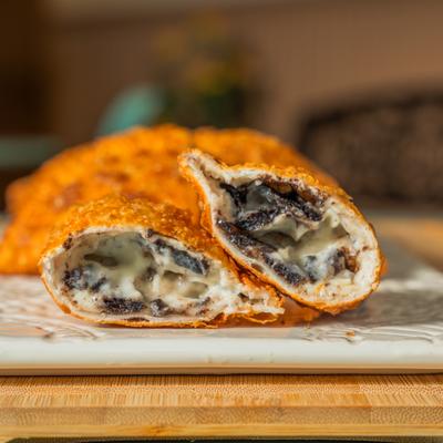 Oreo empanada, close-up.