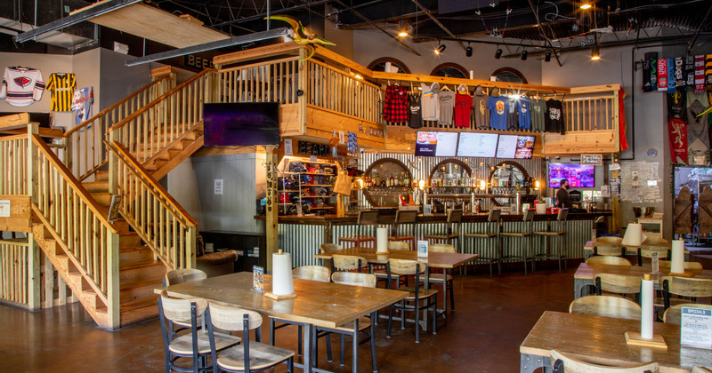 Interior, seating area and the bar