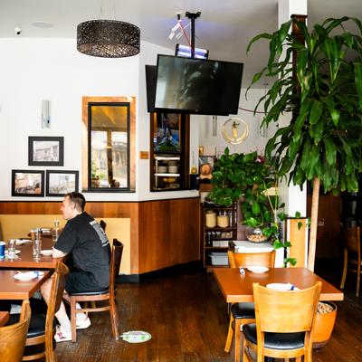 Interior, dining area.