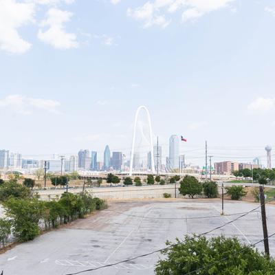Rooftop terrace, view of the city.