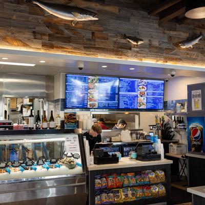 Pelly's Fish Market and Cafe interior.