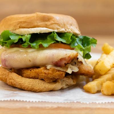 Chicken Cordon Bleu, closeup.