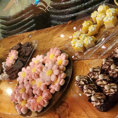 Sweet pastry platters.