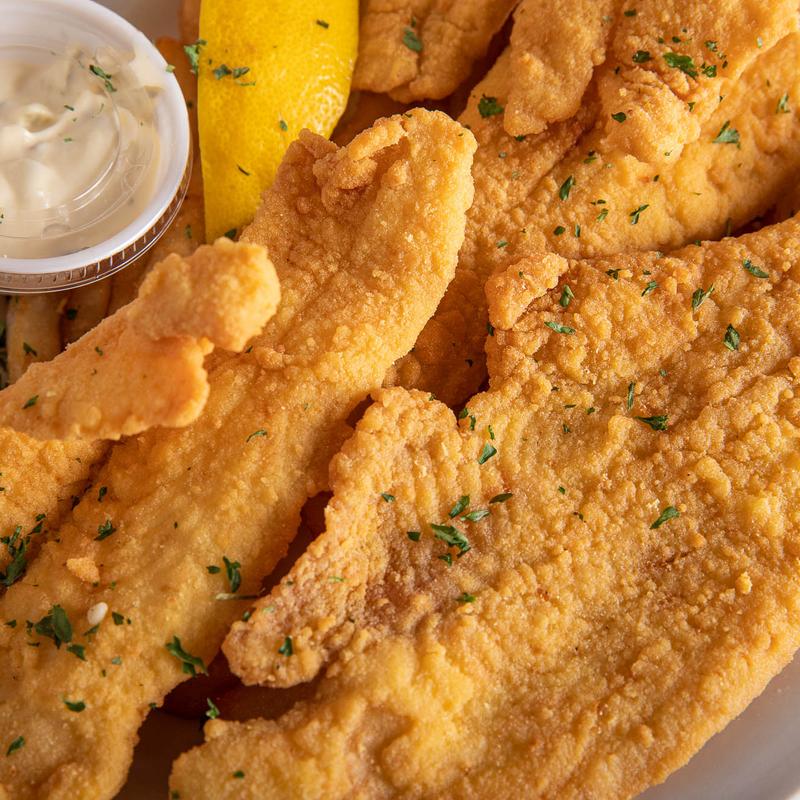 Thin Fried Catfish with French Fried Potatoes photo