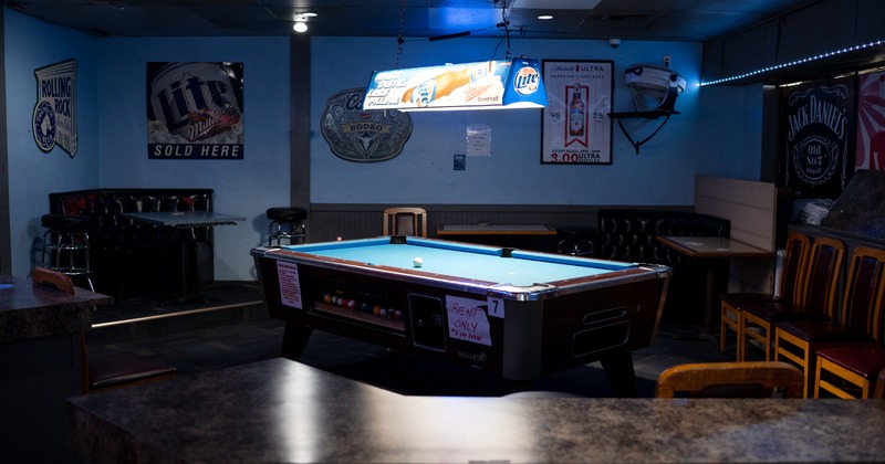 Interior, pool table