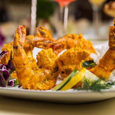 Close-up of fried shrimp.