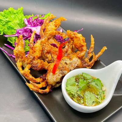 Crispy soft shell crab served with house dipping sauce.