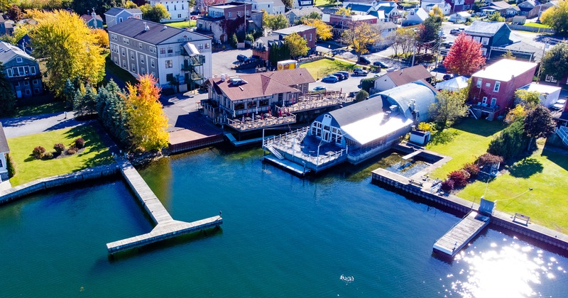 Exterior, aerial view to restaurant