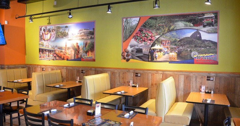 Interior, dining area with pictures on the wall