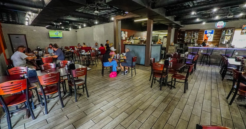 Interior, wide view to diner area