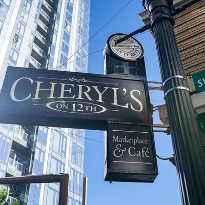 The restaurant's sign outside.