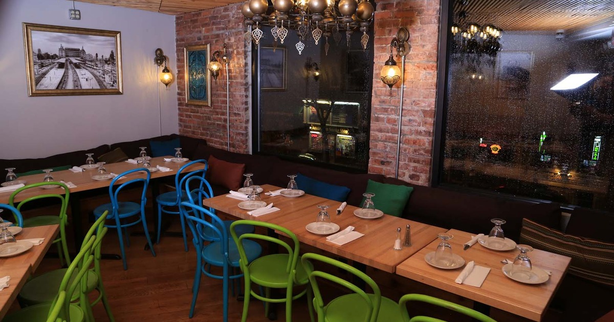 Interior dining area with set tables perfect for private event