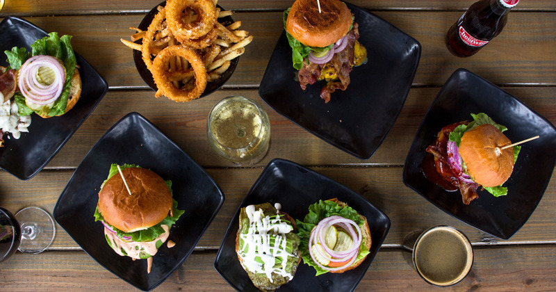 Various dishes on the table top view