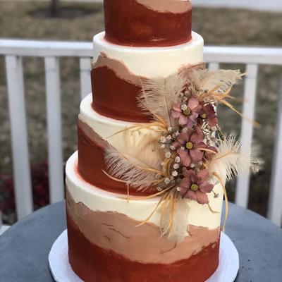 Four tier chocolate wedding cake