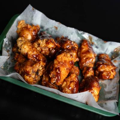 BBQ chicken wings.