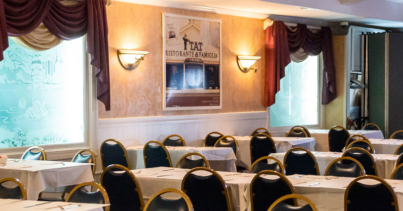 Dining area set and ready for guests