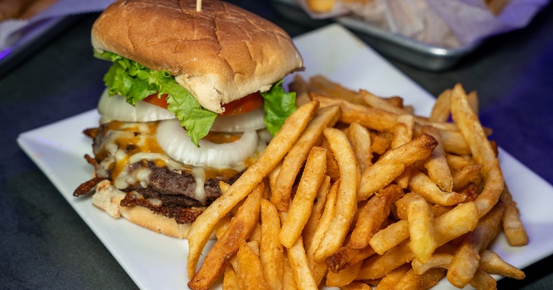 Burger and fries