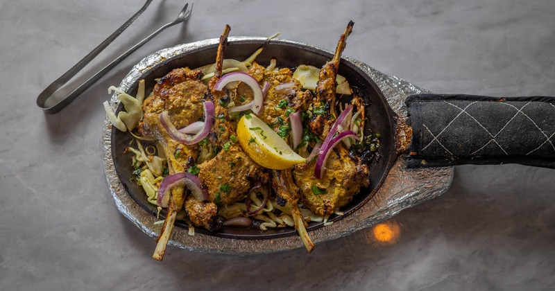 Grilled lamb chops seasoned with spices