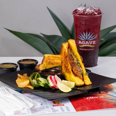 Grilled Birria Sandwich.