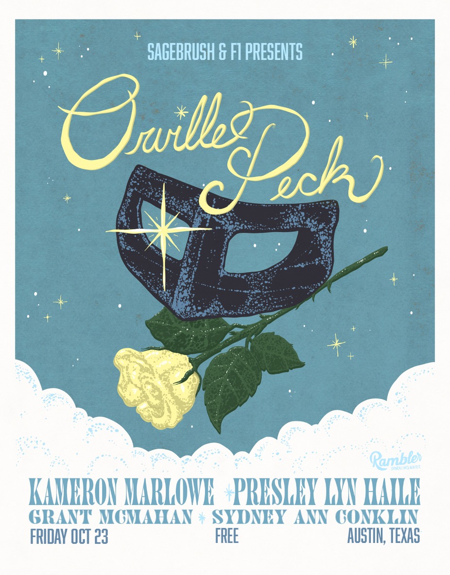 Sydney Ann Conklin, Kameron Marlowe, Orville Peck, Presley Lyn Haile, Grant McMahan Austin concert poster