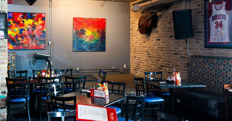 Tables reserved for a private party