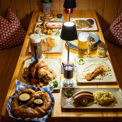A table with dishes.