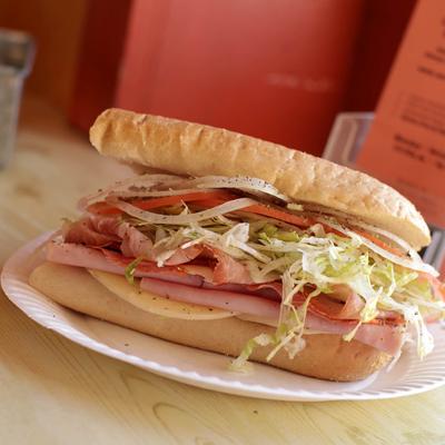 Capicola, Prosciutto, Pepperoni, Ham and Provolone Sandwich.