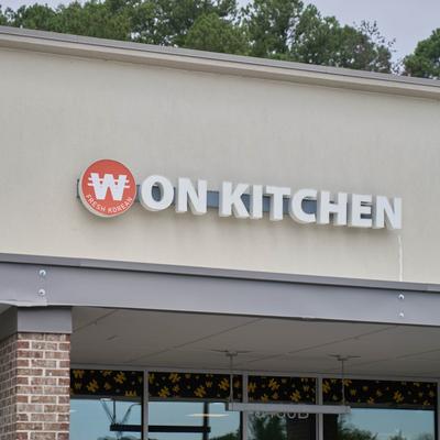 Won Kitchen outside, the restaurant's fascia sign.