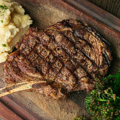 Bone in Ribeye, top view.